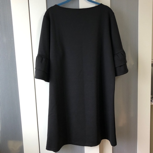 Halogen ruffle sleeve shift dress in black size L - Picture 6 of 7